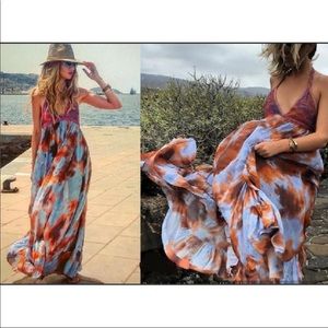 NWT ZARA STUDIO tie dye and knitted top maxi dress vacation sheerish